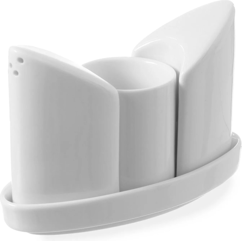 Fűszer Szett Sószóró Borsszóró Fogpiszkáló Fehér Porcelán Hendi