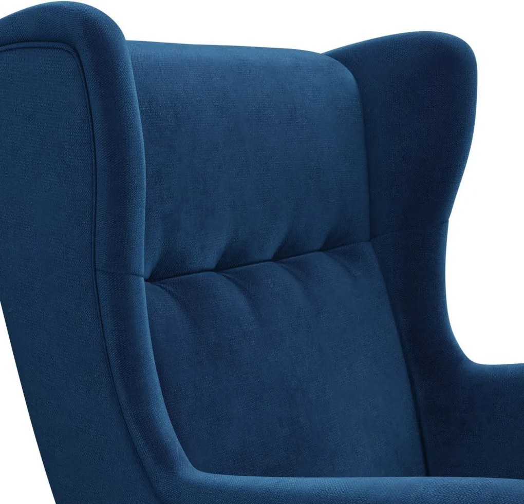 Uszak Mini fotel, bársony, kék