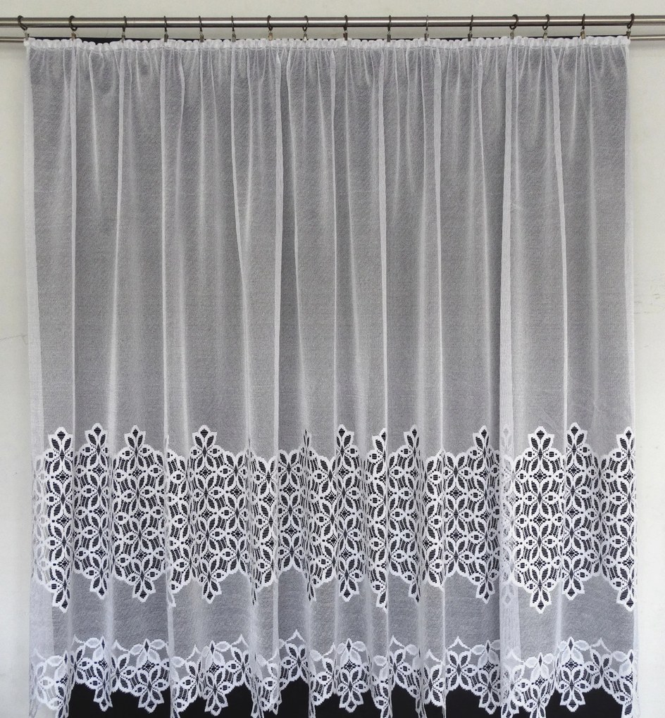 Mg Függöny jacquard 682/16 Fehér 180x180cm Kész Szalaggal K
