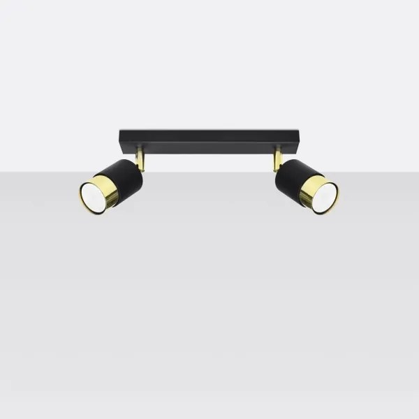 Sollux SL.1070 - Spotlámpa NERO 2xGU10/40W/230V fekete/arany