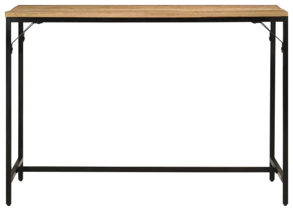 tömör nyers mangófa és vas étkezőasztal 110 x 55 x 75 cm