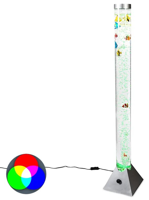 Buborékcső 9,5 liter szürke LED-del - Sealife