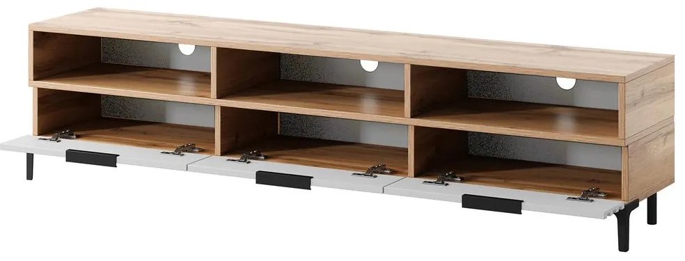 Tv szekrény/asztal Ricko 3D (természetes tölgy + fehér). 1098752