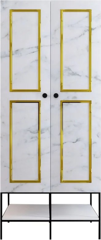 Martin gardróbszekrény, fehér-fekete, 84 cm