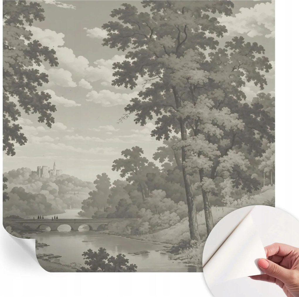 Dekoratív öntapadós fotótapéta Hálószobába Kastély és híd 250x250 cm