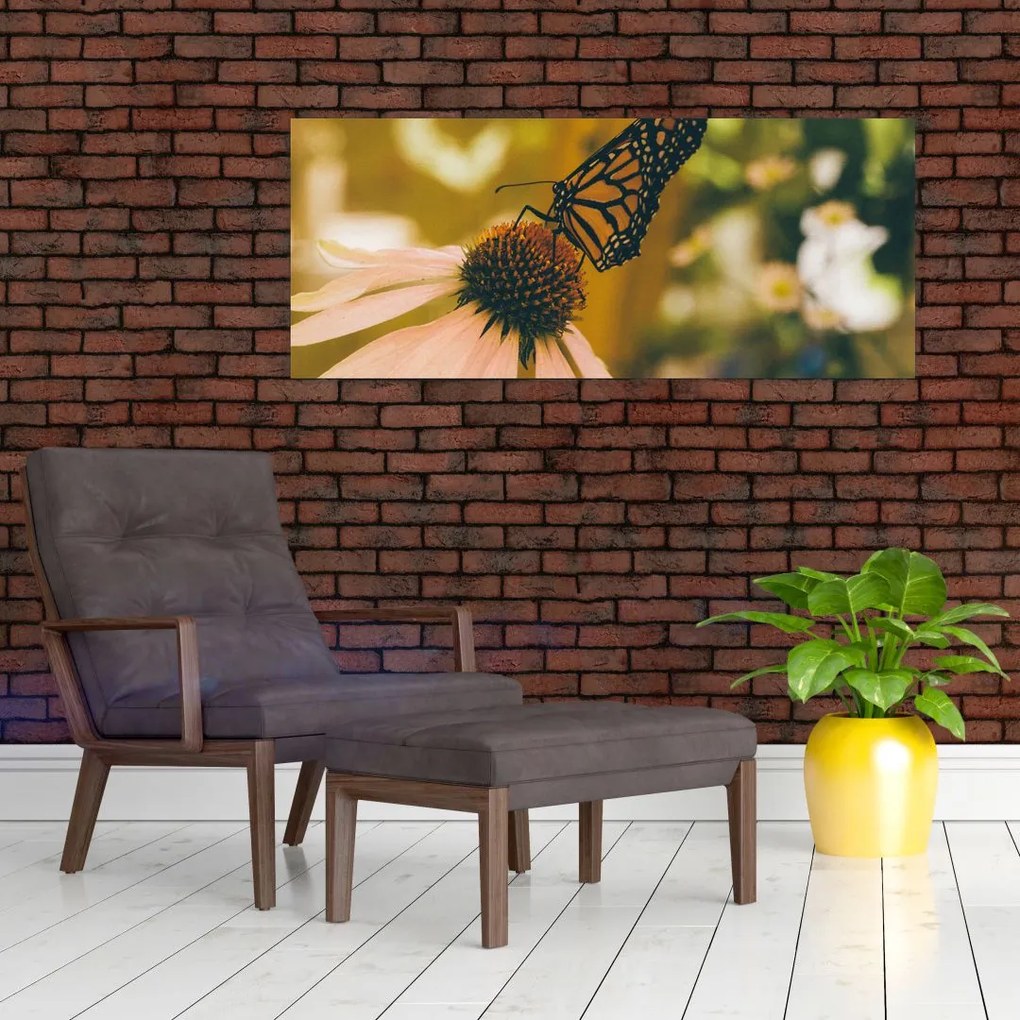 Pillangó képe a virágon (120x50 cm)