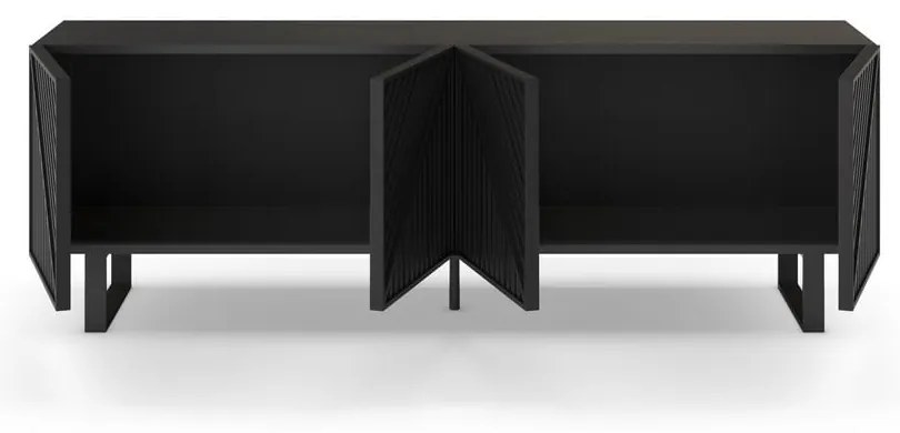 Fekete TV-állvány 161x55x35 cm Peta – Marckeric