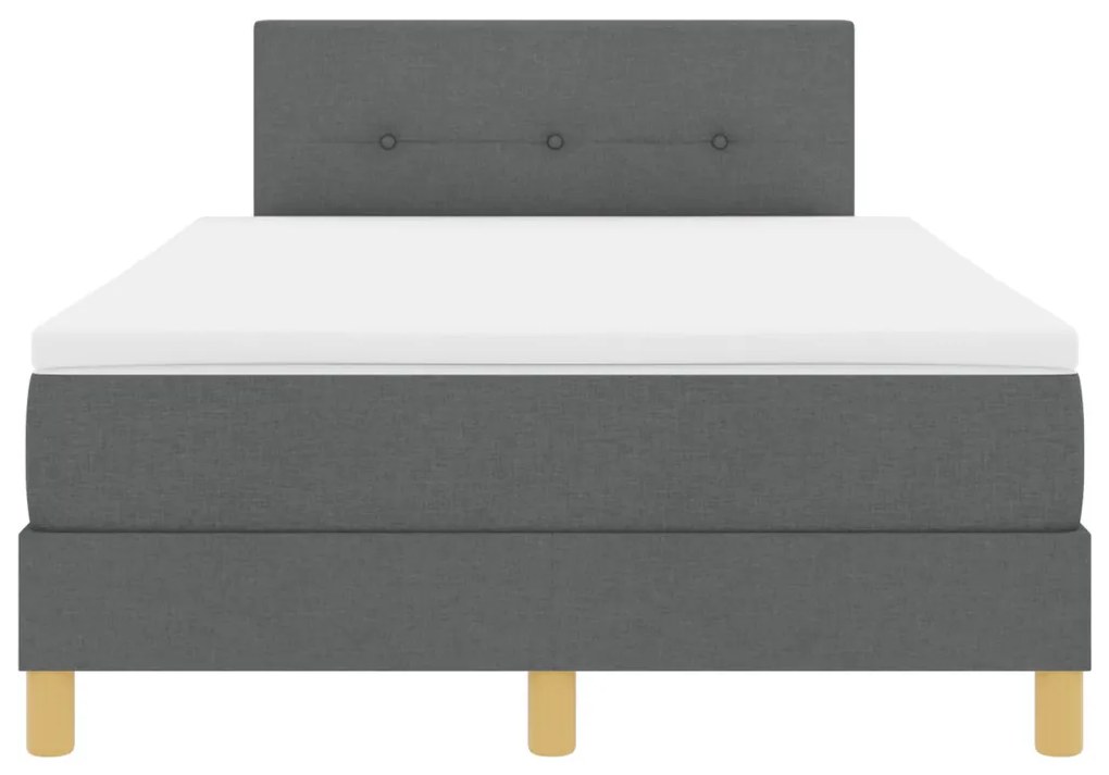 Box Spring Ágy Matraccal &amp; LED Sötétszürke 120x190 cm Szövet