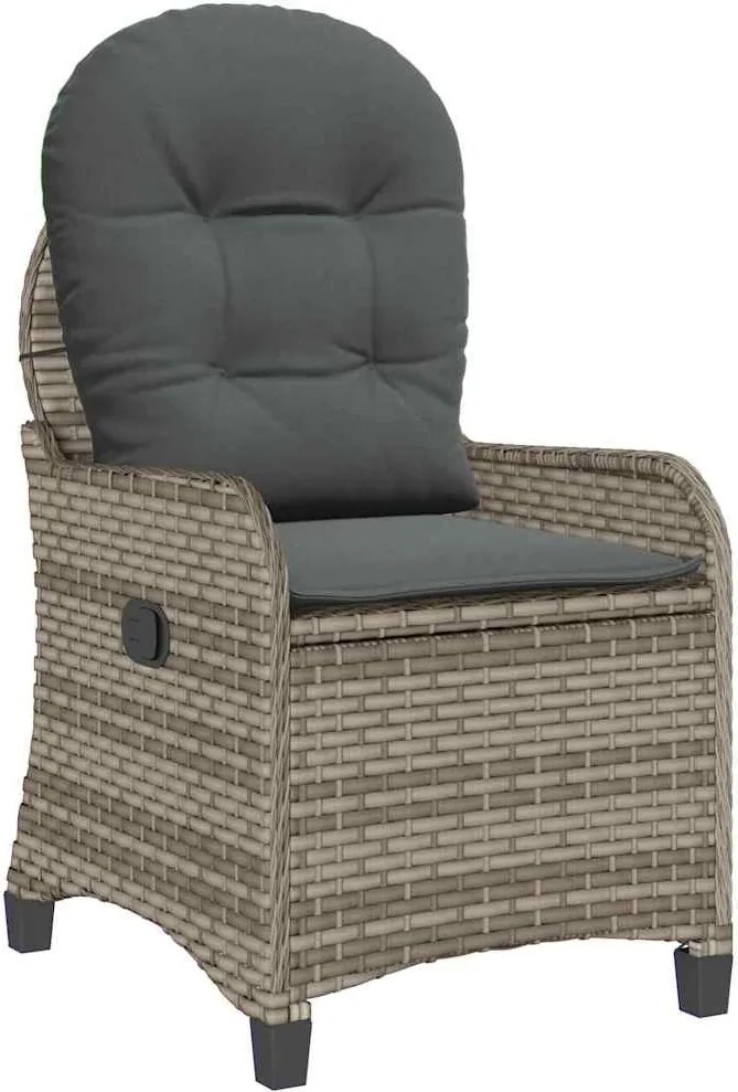 vidaXL Fotel ágy párnával Szürke 56 x 66 x 95 cm polirattan