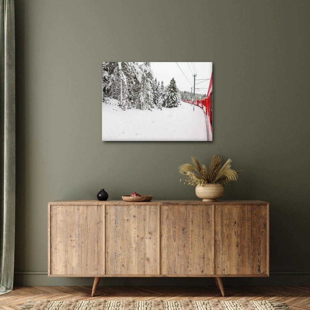 Kép - Vonat a havas tájban (70x50 cm)
