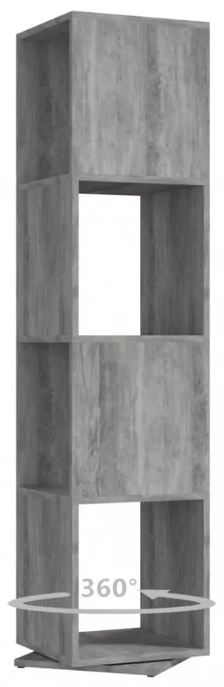 betonszürke szerelt fa forgószekrény 34,5x34,5x75,5 cm