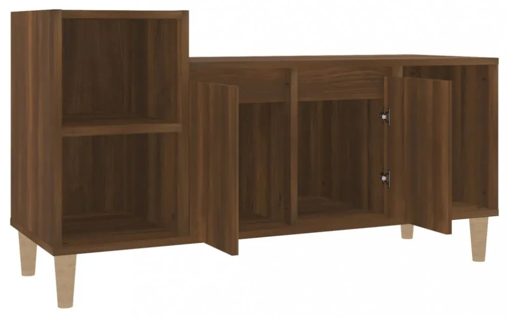 barna tölgyszínű szerelt fa TV-szekrény 100x35x55 cm
