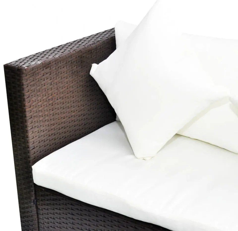 4 részes barna polyrattan kerti ülőgarnitúra párnával