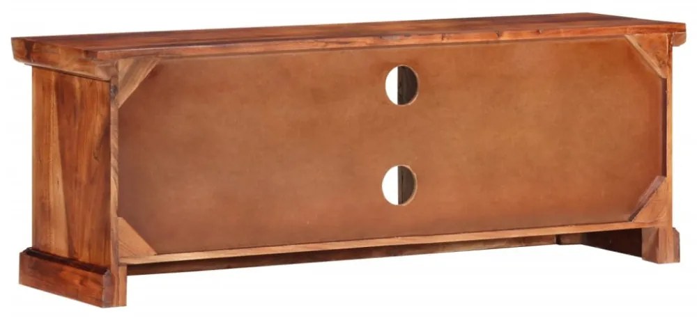 tömör akácfa TV-szekrény ajtóval 112 x 30 x 40 cm