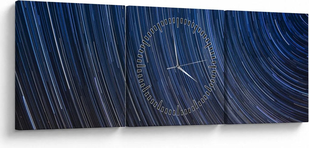 Éjszakai csillagok és az ég képe (órával) (90x30 cm)