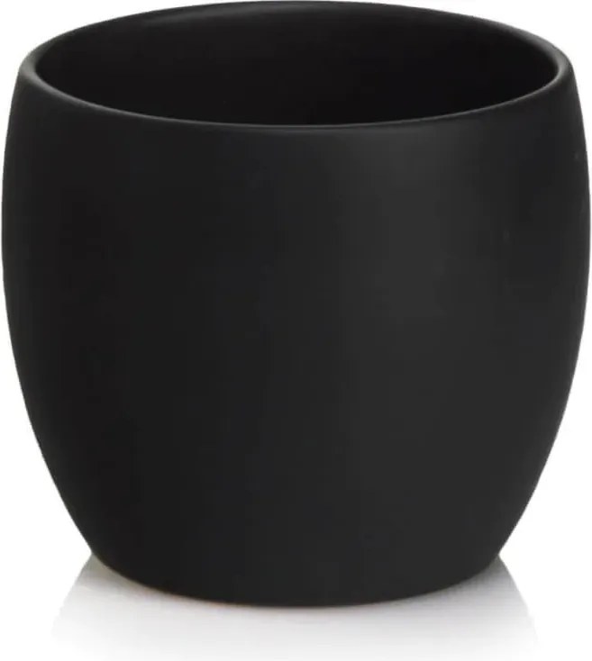 Fedél fekete matt gömb virágcserép 16 cm