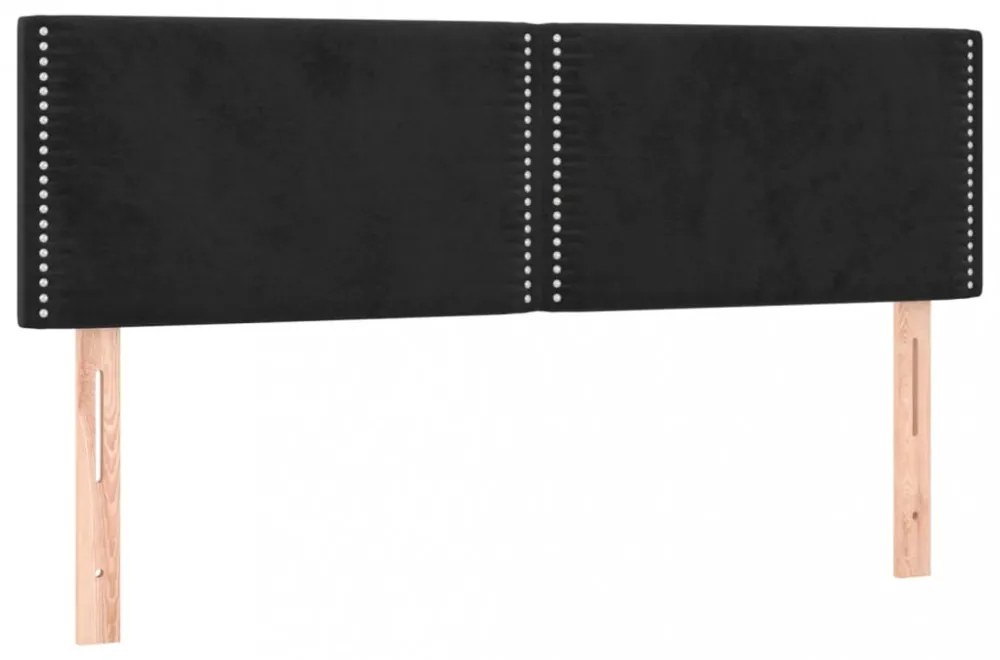 2 db fekete bársony fejtámla 72 x 5 x 78/88 cm