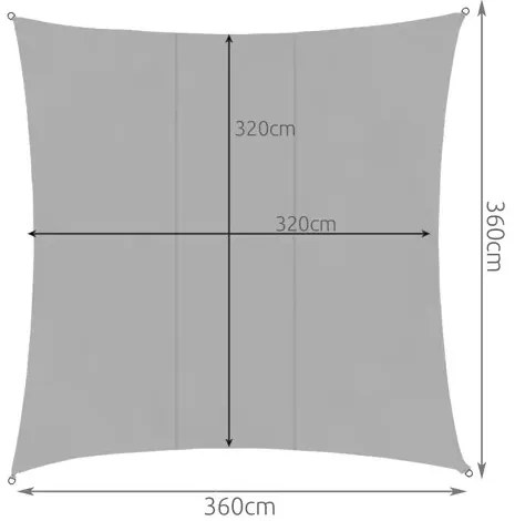 Napernyő vitorla 3,6x3,6 m Gardlov 23164