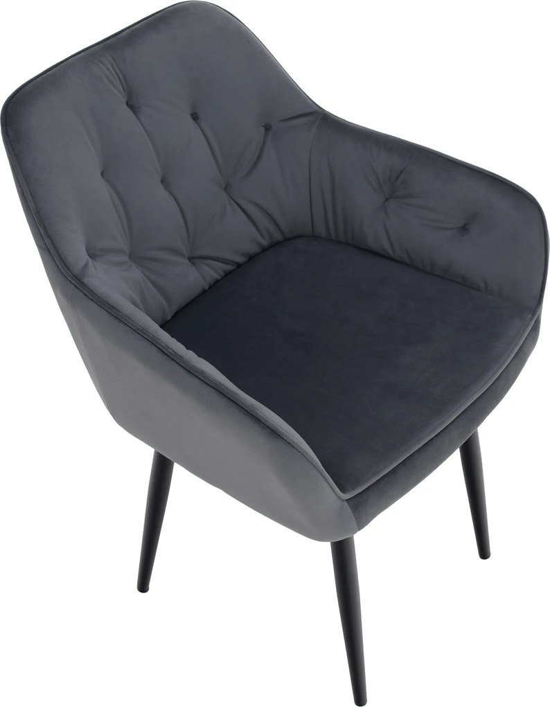 Design fotel, szürke Velvet szövet, VERIO