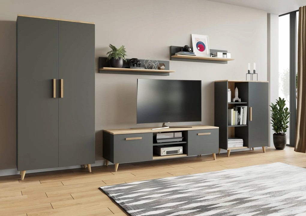 Bútorlap Nord antracit szekrény komód rtv polc Per