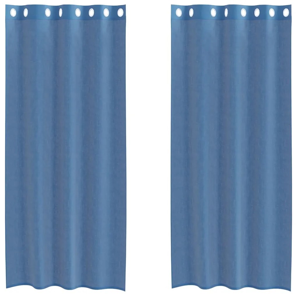 2 db királykék voile függönyök grommets