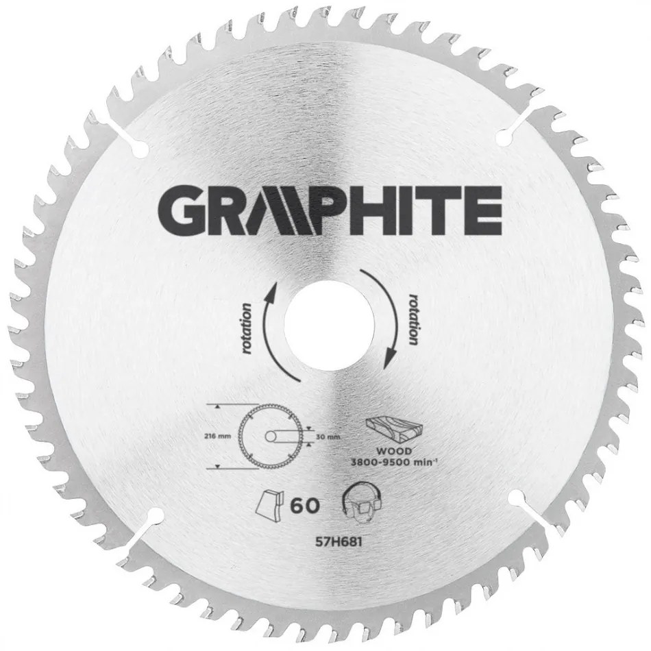 KŐRFŰRÉSZLAP 216*30MM HM 60FOG GRAPHITE