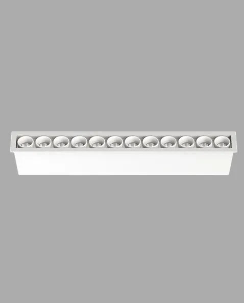 UNIVERSO Süllyesztett spot lámpa 20w 1400lm CCT.kap RA90 24° IP20 Fehér 240x31x40mm kivágás:236x27mm 5év
