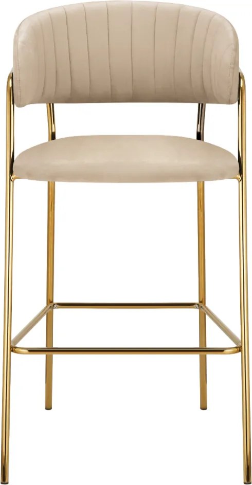 Design bárszék, bézs Velvet szövet/gold króm arany, DASMIN NEW TYP 2
