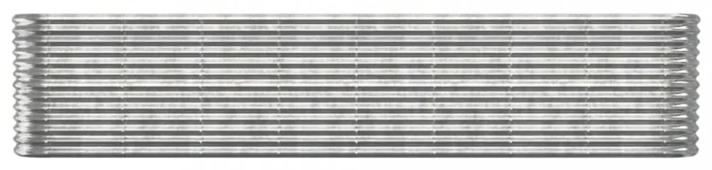 ezüstszínű horganyzott acél kerti magaságyás 332x40x68 cm