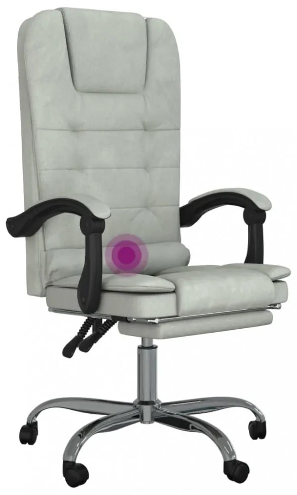 vidaXL viágosszürke bársony dönthető masszírozó irodaszék