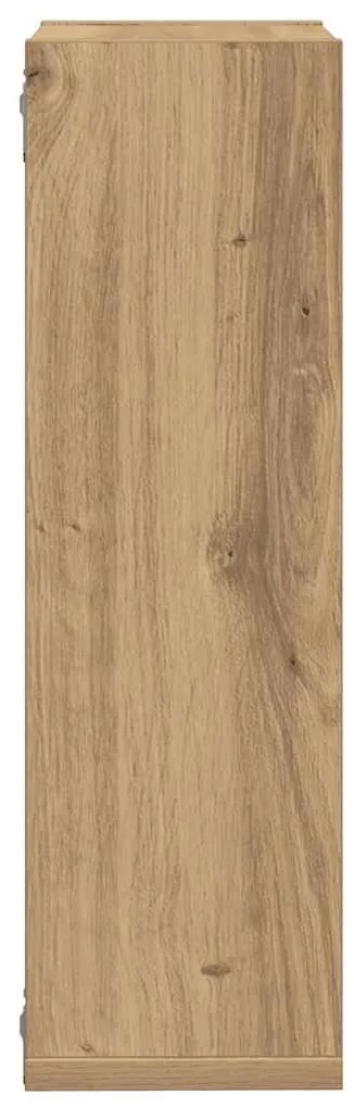 2 db kézműves tölgyszínű szerelt fa fali kockapolc 50x15x50 cm