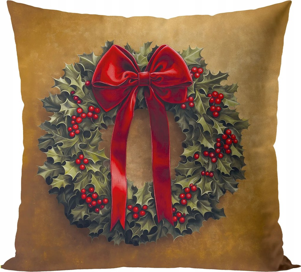 Elegáns Girland párnahuzat Velvet, 40x40cm, arany-barna szín