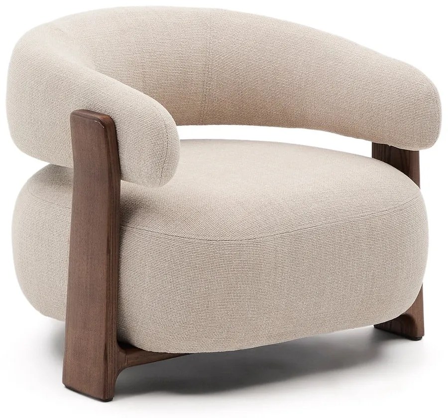 Bézs zsenília fotel Granite – Kave Home