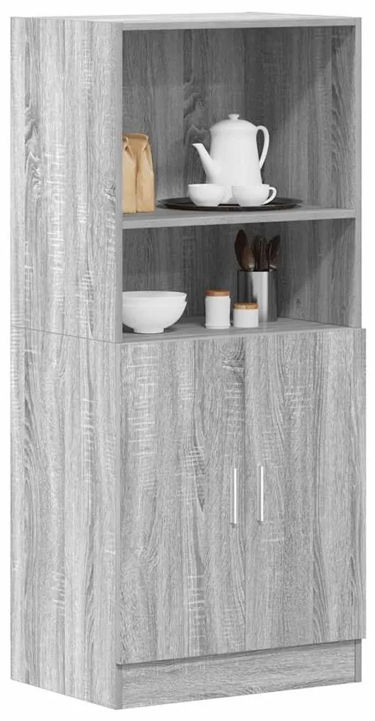 vidaXL szürke sonoma színű szerelt fa konyhaszekrény 57x41,5x131,5 cm