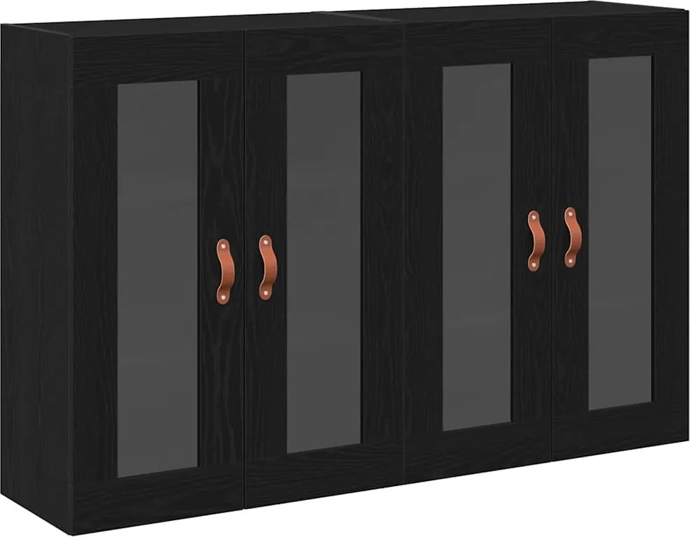 vidaXL Fali Szekrények 2 pcs Fekete tölgy 69,5 x 34 x 90 cm Faanyag