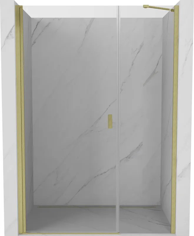 Mexen Mist-B nyíló zuhanyajtó 115 cm, átlátszó, arany szálcsiszolt - 8A2-115-001-55-00