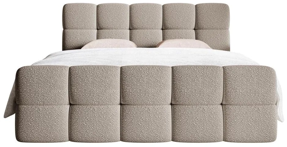 Kontinentális franciaágy 160 cm Cirsten 160C (ágyráccsal és matraccal) (tárolóhellyel) (világosszürke). Akció -15%. 1100160