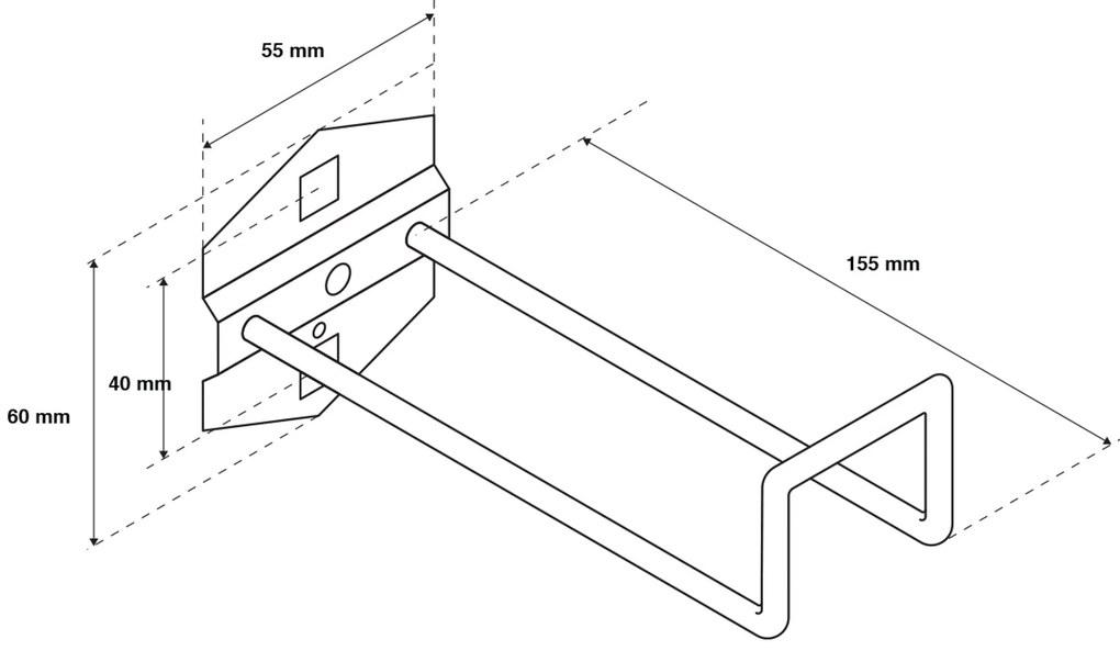 Fém akasztó, 155 mm
