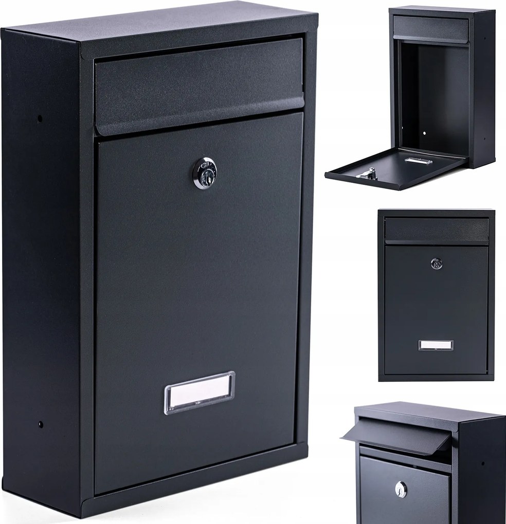 Postaláda A4 Antracit RAL7016 Címablak