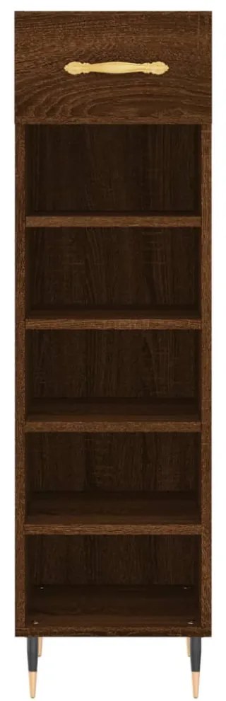 barna tölgyszínű szerelt fa cipősszekrény 30 x 35 x 105 cm