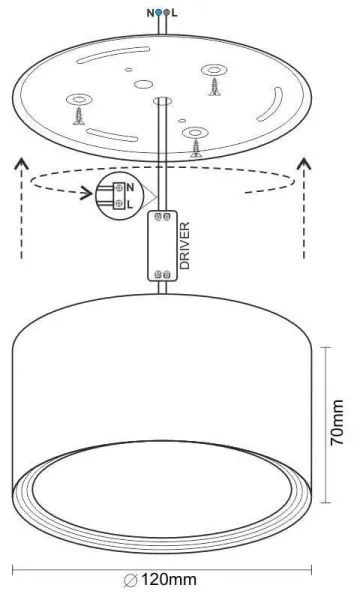 LED Spotlámpa LED/14W/230V 4000K átm. 12 cm fehér