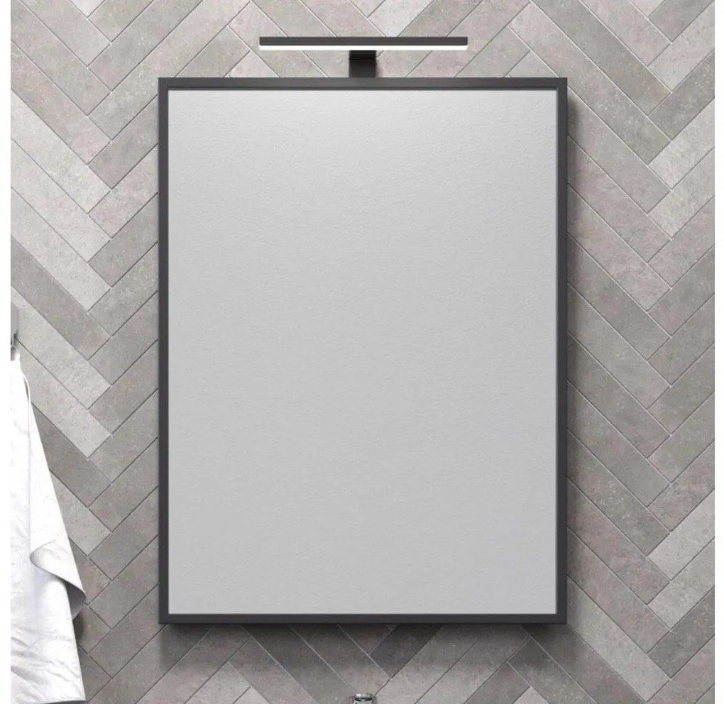 BATH DELUXE BATH DELUXE 01-060-05-02-00 - Fürdőszoba tükör BORGSTED 60x80 cm fekete BT0003