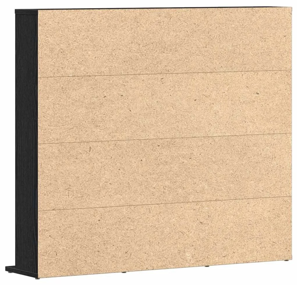 fekete tölgyszínű szerelt fa CD-szekrény 100,5x23x89,5 cm