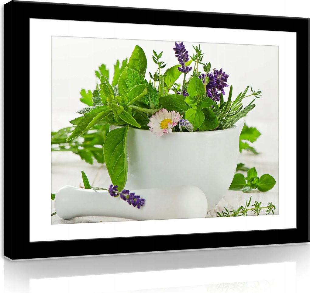 Konyhai Vászonkép Gyógynövények Konyhai Fűszerek Vászon Falikép 100x70