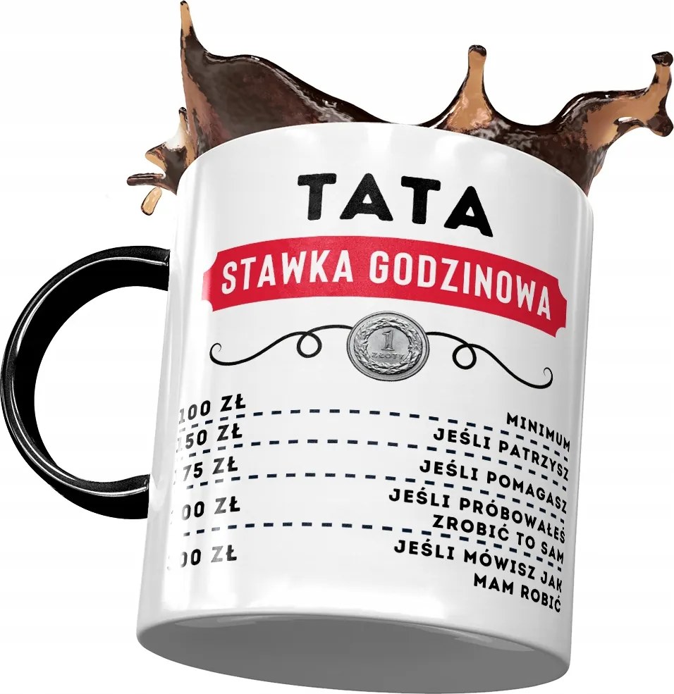 Fekete Bögre Apák Napjára Ajándék Nyomtatott Fotóval