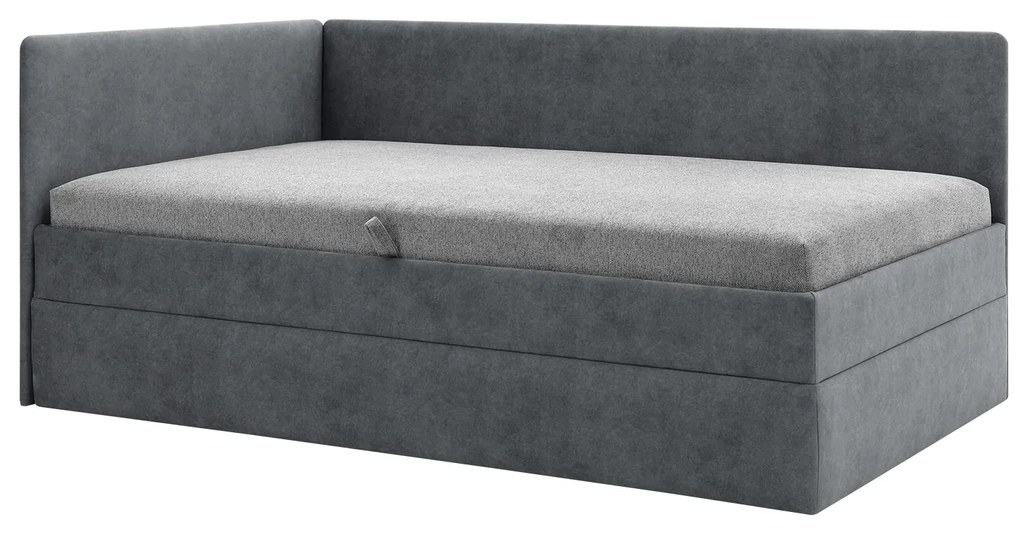 Egyszemélyes ágy 110 cm Optoman (sötétszürke) (ágyráccsal és matraccal) (tárolóhellyel). Akció -14%. 1098581