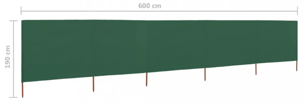 zöld 5-paneles szövet szélfogó 600 x 160 cm