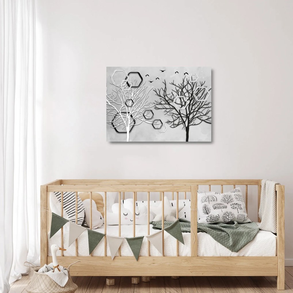 Absztrakt kép a fák (üvegen) (70x50 cm)