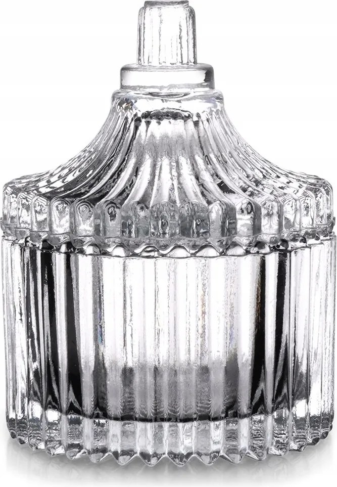 Üveg Cukortartó Kicsi, Kristály Cukortartó Fedéllel, Klasszikus