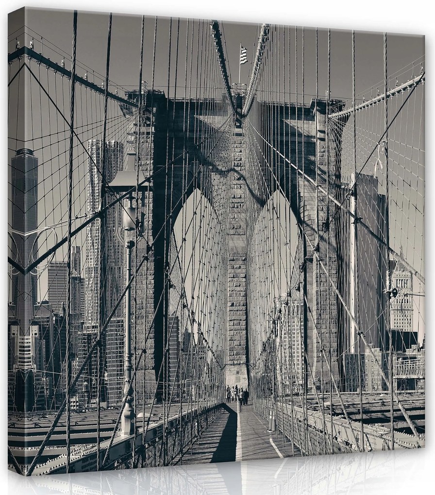 Vászonkép 40x40 Brooklyn híd New York építészet városkép acél